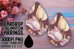 Stylish Teardrop Design for Sublimation , Flower Pattern Product Image 1