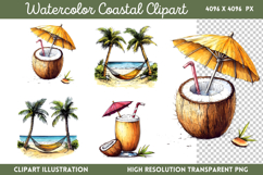 Watercolor Coastal Clipart PNG Product Image 1