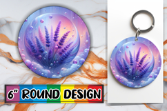 Cheerful Circle Keychains Design PNG, 3D Flower Product Image 1