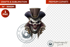 Horrific Evil Clown Clipart - Halloween Creepy Circus PNG Product Image 1