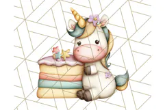 Cute Dessert Unicorn PNG Clipart with Cupcakes & Candies Product Image 4