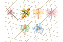 Chubby Pencil With Bows PNG Clipart, Cute School Supply Png Product Image 8