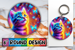Whimsical Circle Ornaments PNG Design, Cat Product Image 1