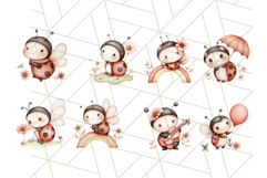 Adorable Ladybug Clipart PNG, Kawaii Cute Bug Illustrations Product Image 7