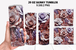 3D Flower Skinny Tumbler 20oz Wrap Design,Flowers Tumble PNG Product Image 1