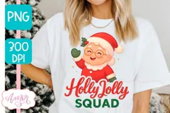 Holly Jolly PNG design, Cute Mama Claus sublimation Product Image 1