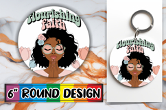 Heartfelt Circle Keychain Sublimation, Praying Woman Product Image 1