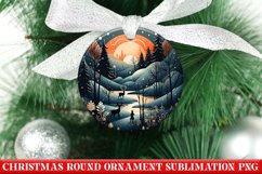 Christmas Round Ornament PNG | Santa | Sublimation | PNG Product Image 1