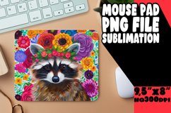 Sublimation Design: Bright Raccoon with Flowers PNG Product Image 1