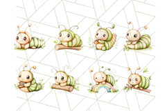 Cute Caterpillar Clipart PNG, Whimsical Bug Illustrations Product Image 4