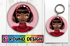 Cozy Keychain Designs for Gifts, Afro Girl Product Image 1
