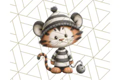 Cute Animals in Jail Clipart PNG, Funny Prisoner Critters Product Image 4