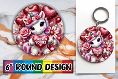Sweet Keychain Circle Sublimation, Valentines Product Image 1