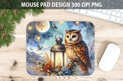 Watercolor Owl Mouse Pad Sublimation - Animal PNG Product Image 1