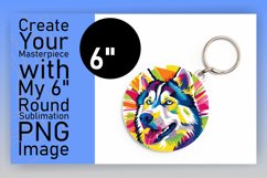 Dynamic Colorful Dog Round Design Keychain Product Image 1