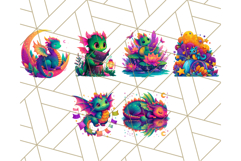 Cute Fantasy Dragon Clipart PNG, Bold Baby Dragon Clip Art Product Image 8