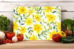 Watercolor Yellow Floral Cutting Board | Cutting Board png Product Image 4