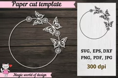 Butterflies Flowers Frame svg png dxf eps Product Image 1