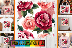 BLISSFUL TSHIRT Sublimation PNG, Flower Pattern Product Image 1