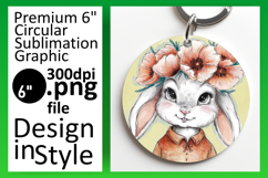 Lovely Circle Design Sublimation PNG , Cute Bunny Product Image 1