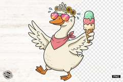 Summer Silly Goose Clipart PNG Product Image 1