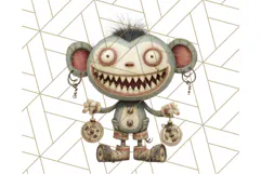 Creepy Dolls Clipart PNG Haunted Toy Characters Product Image 4