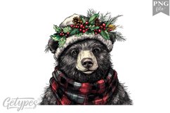 Christmas Bear Clipart Design - High Quality 300 Dpi Product Image 1