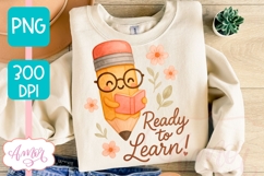 Cute back to school shirt PNG, Ready to learn sublimation Product Image 3