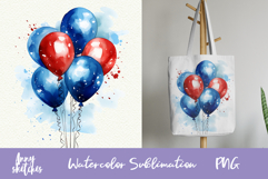 4th of July PNG Sublimation Design Patriotic PNG Balloon Product Image 1