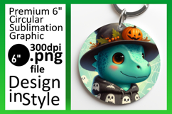 Unique Circle Design Car Coaster Template , Halloween Dino Product Image 1