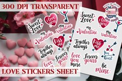 Love sticker Hearts Stickers Sheet St. Valentine&#039;s Heart PNG Product Image 1