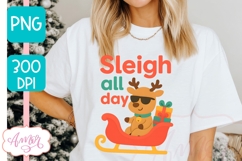 Cute Christmas PNG, Sleigh all day PNG sublimation Product Image 4
