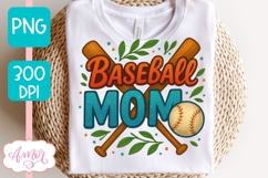 Baseball Mom T-shirt sublimation design, Baseball lover PNG Product Image 3