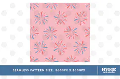 American 4th of July Patriotic Fireworks Seamless Pattern Product Image 2