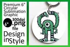 Sophisticated Round Design Keychain Template , Monster Product Image 1