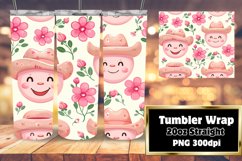 Retro Smile Pattern Tumbler Wrap Designs 20oz Product Image 1