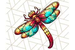 Stained Glass Dragonfly PNG Clipart, Bright Insects Clip Art Product Image 4