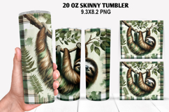 Sloth Skinny Tumbler 20oz Wrap Design, Animal Tumbler Wrap Product Image 1