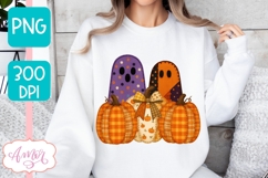 Coquette Ghost PNG sublimation, Fall pumpkins png design Product Image 3