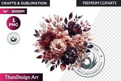 Dark flowers, wedding Florals PNG, Dark Romance Clipart Product Image 1