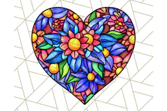 Stained Glass Hearts and Butterflies Clipart PNG Product Image 4