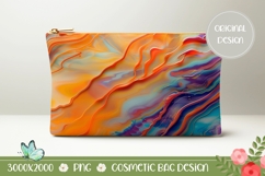 Abstract Cosmetic Bag PNG, Pearl Texture Cosmetic Bag Design Product Image 1