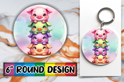 Timeless Circle Car Coasters PNG, Cute Animals Product Image 1