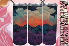 Retro Garden Serenity Tumbler Wrap - Floral Elegance Product Image 1