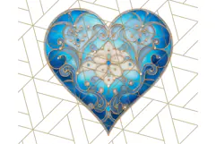 Stained Glass Heart PNG Clipart in Pastel and Bright Colors Product Image 4