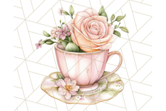 Pastel Tea Clip Art PNG with Sweets and Floral Accents Png Product Image 4
