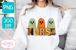 Fall Nurse Sublimation design PNG| Halloween Nurse Shirt PNG Product Image 3