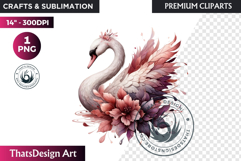 Romantic Flower clipart Rose gold Valentine floral PNG Product Image 1