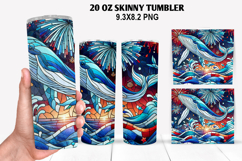 Dolphins Skinny Tumbler 20oz Wrap Design,4th of july Tumbler Product Image 1