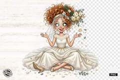Cute Wedding Bride Clipart Product Image 1